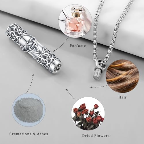 Aniu S925 Sterling Silver Urn Necklace Cremation Jewelry for Ashes - color: Celtic Knot - A