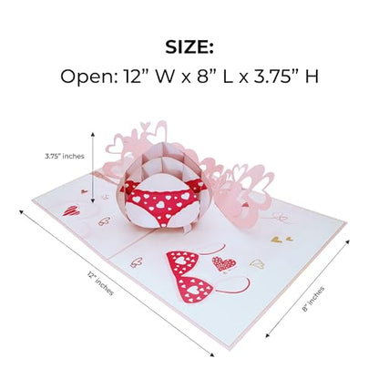 iGifts And Cards Sexy Lingerie 3D Pop-Up Card – Cheeky Love 6"x8" | Valentine's Day, Thinking of You, Romantic Keepsake, Wife, Girlfriend, Playful Hearts, Flirty Surprise, Just Because, For Her - color: Underwear