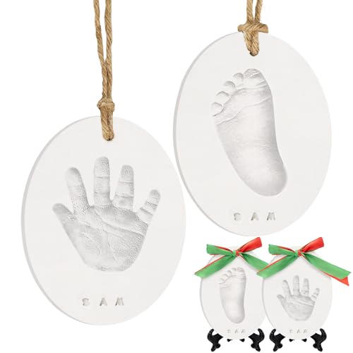 Baby Handprint Footprint Ornament Keepsake Kit Imprint(Charm,Multi-Colored) - color: Charm, Multi-Colored