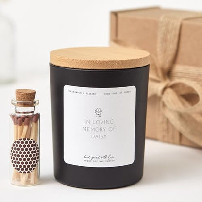 Memorial Candle Gift Box | Personalized in Loving Memory Candle with Matches | Remembrance Keepsake Gift-White/Vanilla - color: White