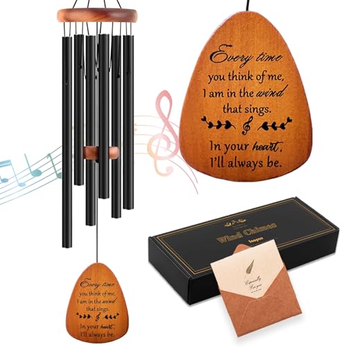Soopau Sympathy Wind Chimes, Memorial Wind Chimes for Loss of Loved One, Sympathy/Memorial/Bereavement/Condolence Funeral Gifts in Memory of a Loved One Mother Father, 30" Wooden