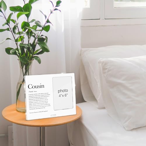 Cousins Picture Frame Cousin Gifts for Women Men Kids Boys Girls Birthday Christmas End of Year, Cousin Definition Acrylic Picture Frames 4 x 6 Inches Photo - color: D-Cousin