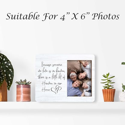 Memorial Pictures Frame, Because Someone We Love Is In Heaven Photo Frame, Sympathy Gifts For Loss Of Loved One, Farmhouse Home Living Room Bedroom Decoration -b21