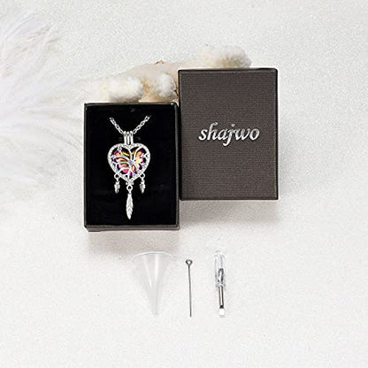 shajwo Dream Catcher Urn Necklace for Ashes - color: Rainbow-Purple