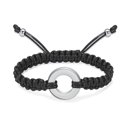 Circle of Life Urn Braided Bracelet for Ashes for Women Men | stainless steel urn bracelet,adjustable,cremation jewelry,holds pet & human ashes,memorial gift,leak-proof sealed,engraved - color: Silver