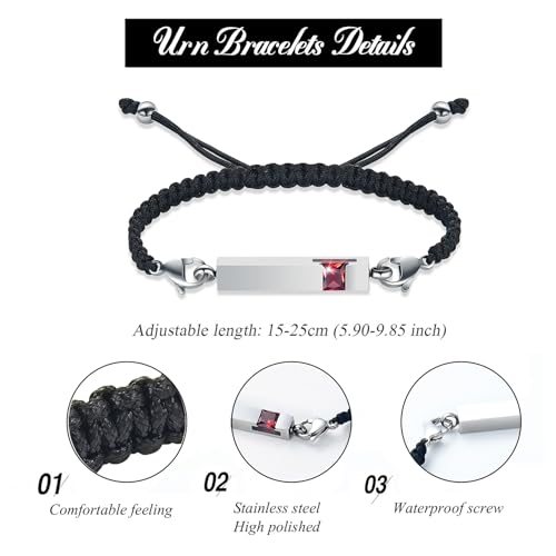 Harbeingt Adjustable Urn Bracelet for Ashes for Women Cremation Jewelry - color: Silver -R