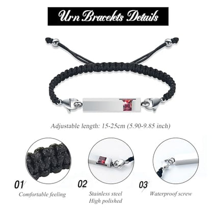 Harbeingt Adjustable Urn Bracelet for Ashes for Women Cremation Jewelry - color: Silver -R