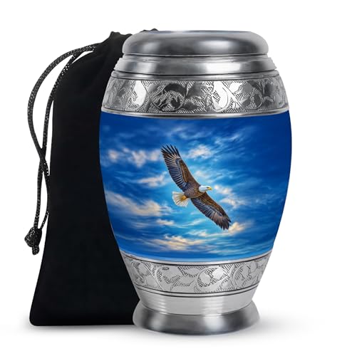 Eagle Urns for Human Ashes Adult Female - Blue Urn for Ashes Adult Male - Large Urn for Adults Men - Sky Urns for Women and Man - 10Inch & 200 Cubic Inches - color: Cremation Eagle Urn
