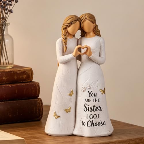 NAN ZAI NAN FANG Birthday Gifts for Women, Sisters Gifts from Sister | 5.5" Hand-Painted Sister Figurine to Best Friend Sisters Gifts for Women for Christmas & Birthday - style: Sisterhood