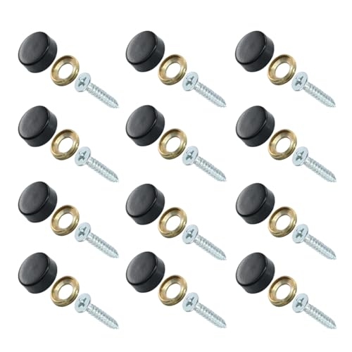 12 Pack 10mm Decorative Mirror Screws, Black - size: 10mm-12 Pack-Black