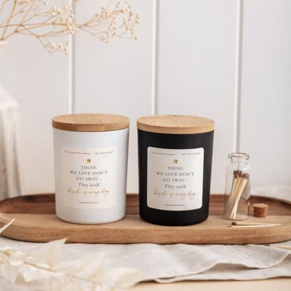 Memorial Candle Gift Box | Sympathy Remembrance Present | Personalized Bereavement Gift | in Memory Soy Wax Candle-Black/Unscented - color: Black