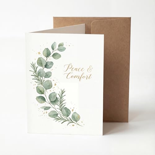 Sympathy Card, Gold Design Peace & Comfort - color: Sympathy Card 022