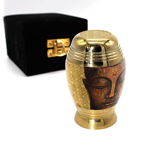 Golden Buddha Cremation Urn for Ashes Adult Male - Personalized Cremation Urn for Ashes for Women Decorative Urns Beautifully Handcrafted - color: Golden Buddha, size: Small