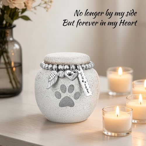 SOITIS Pet Urns for Cats Dog Urns for Ashes 2.76“ Pet Urn Ceramic Small Urn - color: 2.76" Paw