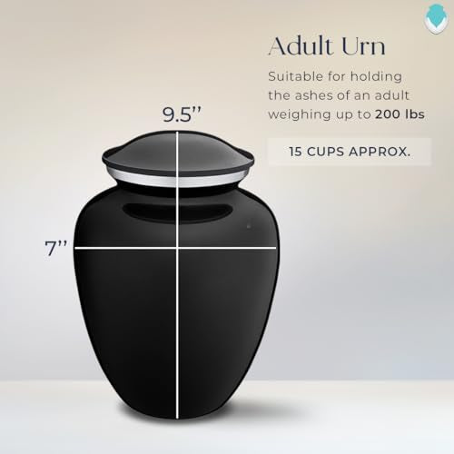 Geturns Embrace Adult Personalized Doves Cremation Urns for Human Ashes I Large Picture Black Funeral Urn for Adult Men and Women with Double Side Engraving I 200 lbs - color: _Black (Double Sided)
