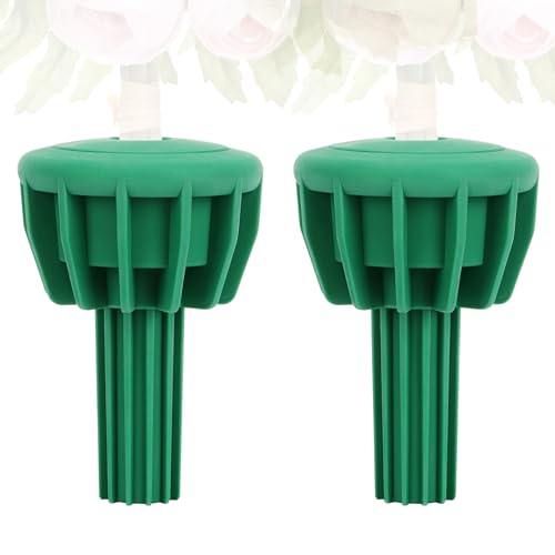 Cemetery Vase Rubber Inserts, Silicone Secure Flowers Holder for Headstone 2 Packs, Green - color: Green