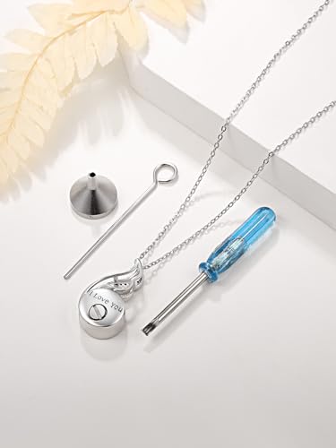 TANGPOET Paw Print Urn Necklace For Pet Ashes, Dog Cat Ashes Necklace for Men Women, 925 Sterling Silver Cremation Keepsake Memorial Jewelry Gifts - style: Drop