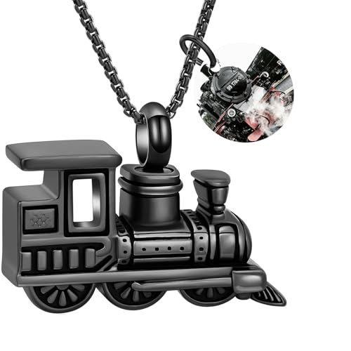 Oinsi Stainless Steel Mini Train Cremation Jewelry For Ashes Memorial Urn Necklace Keepsake Urn Pendant For Loved Ones - color: Customize-Image