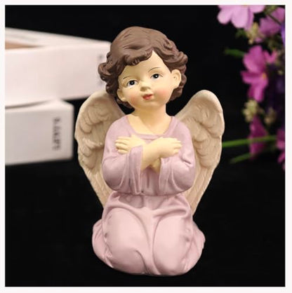 Praying Angel Figurine, Kneeling Guardian Angel Statue | Resin Keepsake For Mom, Daughter, Sister, Friend, Prayer Corners, Shelves, Desks And Nightstands - size: 3.74"H