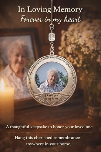 Memorial Photo Christmas Ornament – I Thought of You with Love Today Bereavement Ornament – in Loving Memory Picture Keepsake for Loss of Loved One – Gift with Storage Bag – Custom Photo Option – 3" - size: 1 Non-Customized