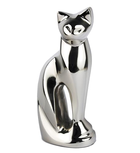 Cat Urns for Ashes - Pet Memorial Cat Urn Cat Memorial Gift, Pet Urn for Cat Ashes Keepsake Pet urns for Cats Ashes, Pet Ashes Urn, Pet Cremation Urn (Silver) - color: Silver
