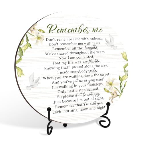 Memorial Gifts for Loss of Loved One, Remember Me Sympathy Gift Bereavement Plaque with Iron Stand, Remembrance Keepsake Table Decor for Loss of Mother Father Husband Wife - B04 - color: Yellow Remember Me