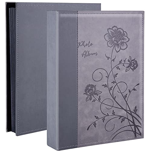 Artmag Photo Album 4x6 300 Photos, Extra Large Capacity Leather Cover Wedding Family Photo Albums Holds 300 Horizontal 4x6 Photos(Grey) - color: Grey, size: 300 Pockets