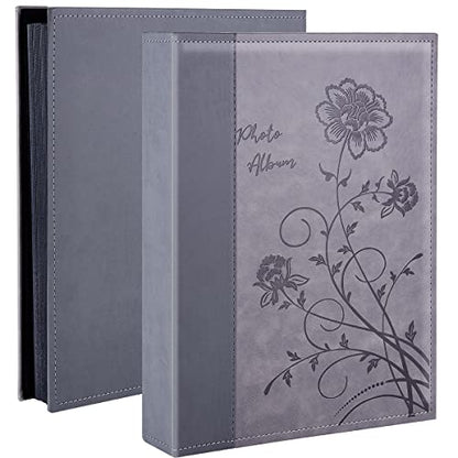 Artmag Photo Album 4x6 300 Photos, Extra Large Capacity Leather Cover Wedding Family Photo Albums Holds 300 Horizontal 4x6 Photos(Grey) - color: Grey, size: 300 Pockets