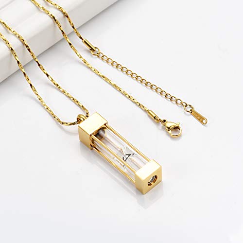 Imrsanl Glass Hourglass Urn Necklace Cremation Jewelry for Ashes - color: Customize