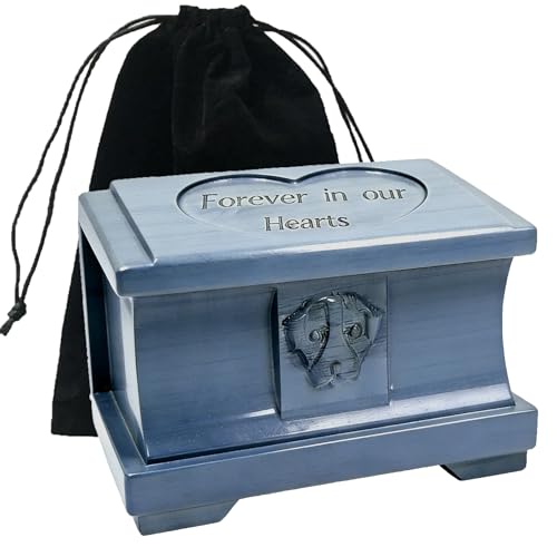 Pet Memorial Urns for Dogs or Cats Ashes, Solid Acacia Wooden Funeral Pets Memorial Urns, Cremation Urns Keepsake Memory Box for Loss Pets, Ashes Urn for Pets (Grey, M) - color: Gray, size: Medium