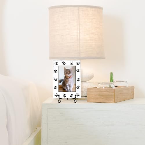 Pet Picture Frame Paw Print Frame Memorial Gifts for Cat Dog Mom Loss of Dog Cat Sympathy Desk Decor Photo Frame 4x6 Vertical -small27 - style: White-Pet