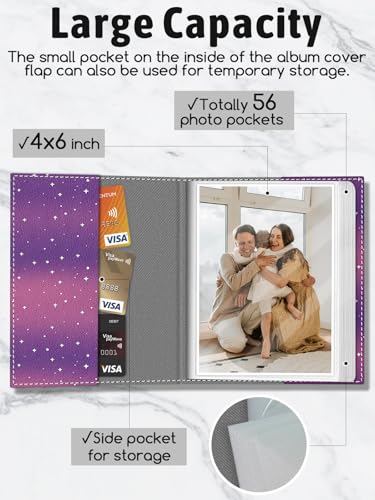 Photo Album 4x6, Small Picture Book Moon Cloud Star Sky Night - color: Moon Cloud Star