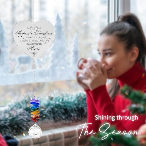 Aluminum Ornament Suncatcher - Christmas Mother's Day Birthday Gift for Women - Mothers and Daughters Keepsake - Heartfelt Gifts for Mom, Grandma, Nana, Mama, Daughters, Granddaughters - color: Never Truly Part