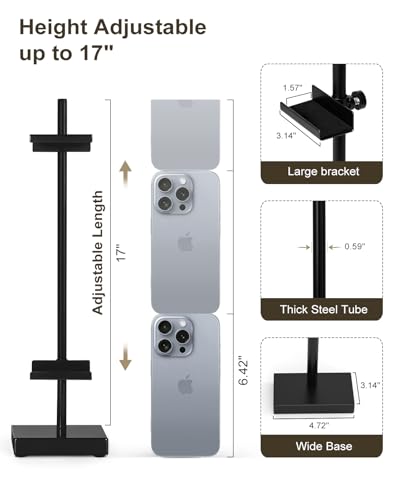 Adjustable Tabletop Easel Stand, Black 17" H Easels for Display | 2 Pack Picture Easels for Display, Metal Picture Frame Holder Stand Table, For Art, Photo - color: Black 2Pack