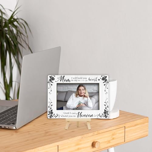 Memorial Gifts Loss of Mom, Sympathy Picture Frame, Remembrance Gifts Wooden Photo Frame with Easel, 4x6 Bereavement Picture Frame for Tabletop Display - G10 - style: Loss of Mom