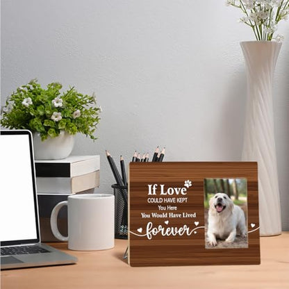 OTINGQD Dog Memorial Picture Frame Gift,If Love Could Have Kept You Here You Would Have Lived Forever Wooden Photo Frame for Tabletop Wall Display,Dogs Memorial Gifts for Loss of Dog - style: Dog Memorial Gifts-2