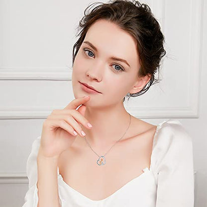 Sterling Silver Cat Necklace Jewelry Memorial Gifts for Cat Lovers | Cat Pendant Necklace ，Cute Dainty Animal Remembrance Jewelry Birthday Gifts for Cat Mom Her Women - style: Love heart dog necklace