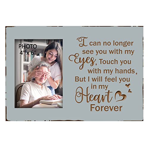 Yudarte Wooden Engraved Memorial Picture Frame 4x6 Inches Photo - Bereavement Sympathy Grieving in Memory of Loved One Gifts - color: I can no longer