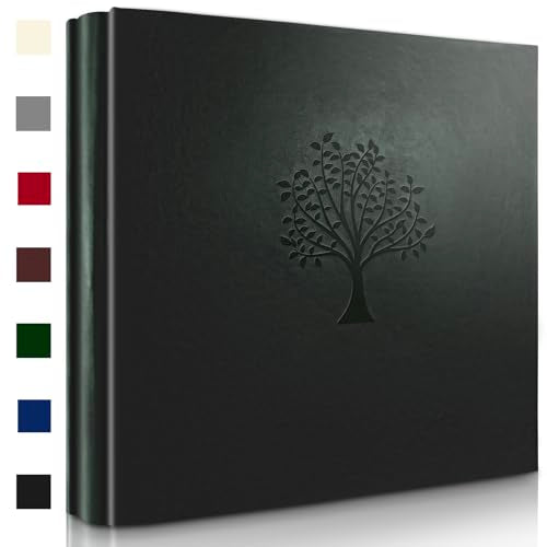 Photo Album 4x6 600 Pockets Slip In Extra Large Capacity | PU Leather Cover Picture Album Holds Horizontal & Vertical Photos for Family Wedding Baby Anniversary Christmas Gift - color: Forest Green