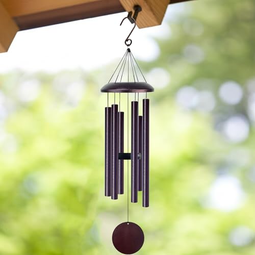 Wind Chimes for Outside Deep Tone, 45" Large WindChimes with 6 Tubes Tuned to E Pentatonic Scale, 100% Rustproof Aluminum, Memorial Gift or Garden, Patio, Porch and Outdoor Decor(Bronze) - color: Bronze 45"
