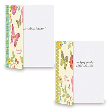 Current Butterfly Cheer Thinking of You Cards with Envelopes - Assortment of 8 Greeting Cards, 4 Designs, Large 5" x 7" Thinking of You Cards for Women - style: Butterfly