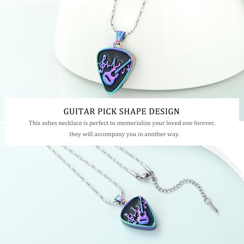 Imrsanl Guitar Pick Cremation Urn Necklace for Ashes - color: Colorful-Guitar Pick