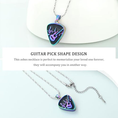 Imrsanl Guitar Pick Cremation Urn Necklace for Ashes - color: Colorful-Guitar Pick