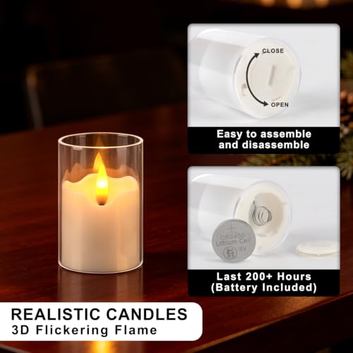 24 flickering flameless LED candles, small cylindrical tea lamp candles - color: white1-24Pack