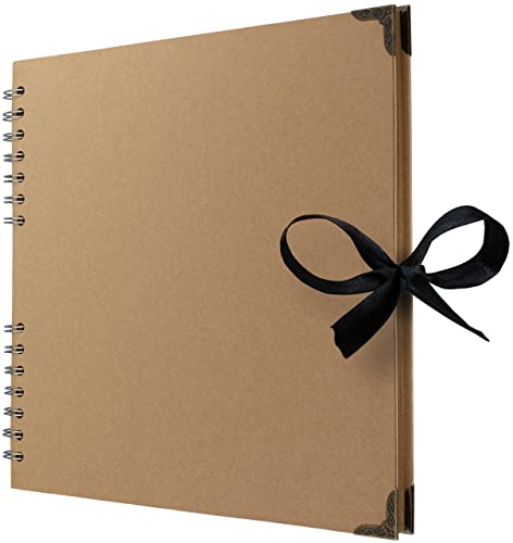 10 x 10 Inches Scrapbook Album For 4 x 6, 8 x 10 Pictures, 70 Pages, Brown | Hardcover with Thick 200 GSM Kraft Paper, Ideal for Your Scrapbooking Albums, Art & Craft Projects (Brown, 10 x 10 Inch) - color: Brown, size: 10 X 10 Inch