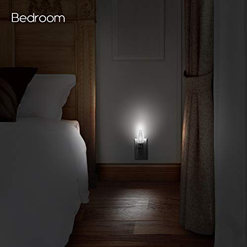 Emotionlite Plug-in LED Night Light Dusk-Dawn Sensor Neutral White 6 Pack | Neutral white sensor night light, ideal for nursery, bedroom, bathroom, hallway, stairs & kitchen - size: 6 Pack Neutral White