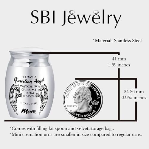 Uncle Mini Cremation Urns for Human Ashes My Guardian Angel for Men Adult Cousin Male Family Memorial Cremation Ashes Keepsake Stainless Steel Funeral - color: "Uncle, My Guardian Angel"