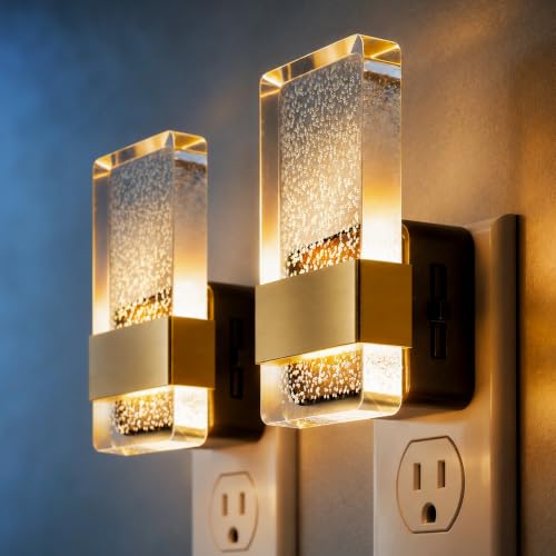 JandCase Night Lights Plug into Wall, Dusk to Dawn Sensor - color: Gold-3000K, size: 2 Pack