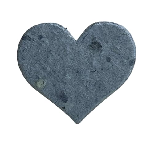 Of The Earth Handmade Paper - Small Heart Shape Seed Embedded Cotton Tags - 1.75" X 1.5" - Set of 50 (34s Blue Lotka) - color: 34s Blue Lotka
