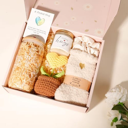 Get Well Soon Gift Baskets for Women After Surgery, Care Package, Sympathy Gift Baskets, thinking of you gifts, Encouragement, Surgery Recovery gifts For Mom Her Friend Sister Wife - color: Yellow